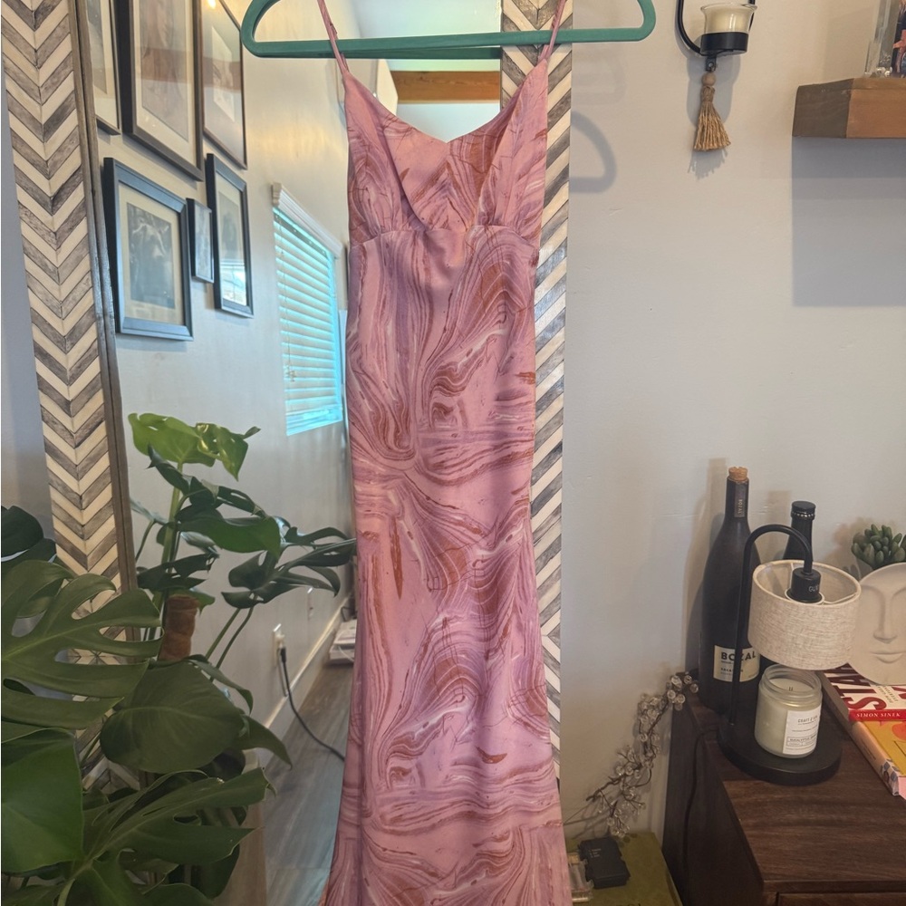 Lush Pink Ruched Slip Dress